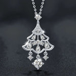 S925 Sterling Silver Moissanite Christmas Tree Pendant Necklace