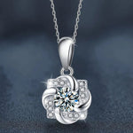S925 Sterling Silver Moissanite Windmill Pendant Necklace