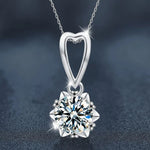 S925 Sterling Silver Loving Heart Moissanite Necklace