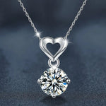 S925 Sterling Silver Classic Love Moissanite Pendant Necklace