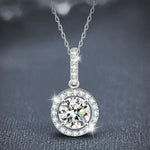 S925 Sterling Silver Moissanite T-Shaped round Bag Necklace