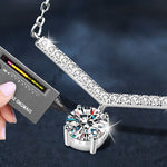 S925 Sterling Silver V-Shaped Moissanite Pendant Necklace
