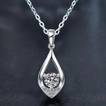 S925 Sterling Silver Moissanite Water Drop Pendant Necklace