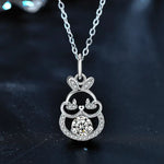 S925 Sterling Silver Moissanite Lucky Rabbit Pendant Necklace