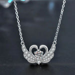 S925 Sterling Silver Moissanite Swan Pendant Necklace