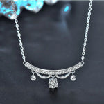 S925 Sterling Silver Moissanite Lace Princess Bell Pendant Necklace