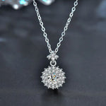 S925 Sterling Silver Moissanite Sun Moon Pendant Necklace
