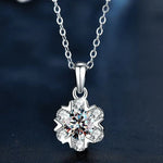 S925 Sterling Silver Moissanite Snowflake Pendant Necklace