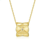 S925 Sterling Silver Gold-Plated Slim Waist Zircon Inlaid Necklace