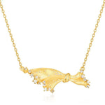 S925 Sterling Silver Gold Plated Dress Pendant Necklace