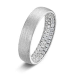 S925 Sterling Silver Ring with Full Diamond and Three Rows of Inlaid Zircon Rings