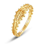 S925 Sterling Silver Gold-Plated Cross Pattern Ring