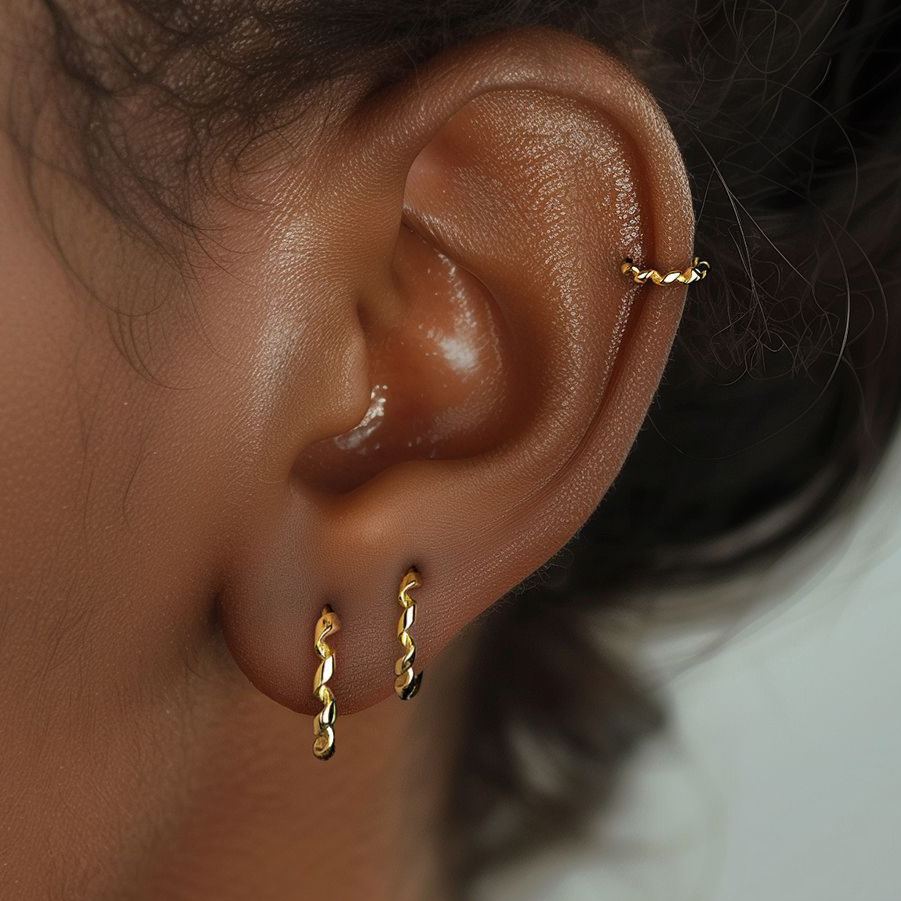 S925 Sterling Silver Round Hoop Earrings(A pair)