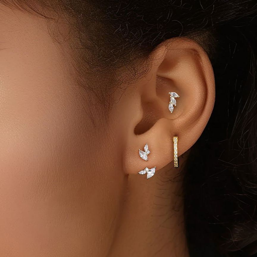 S925 Sterling Silver Zircon Stud Earrings(Single unit)