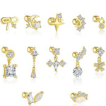S925 Sterling Silver Zircon Round-Stud Earrings(Single unit)