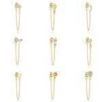S925 sterling silver stud earrings with cubic zirconia(Single unit)