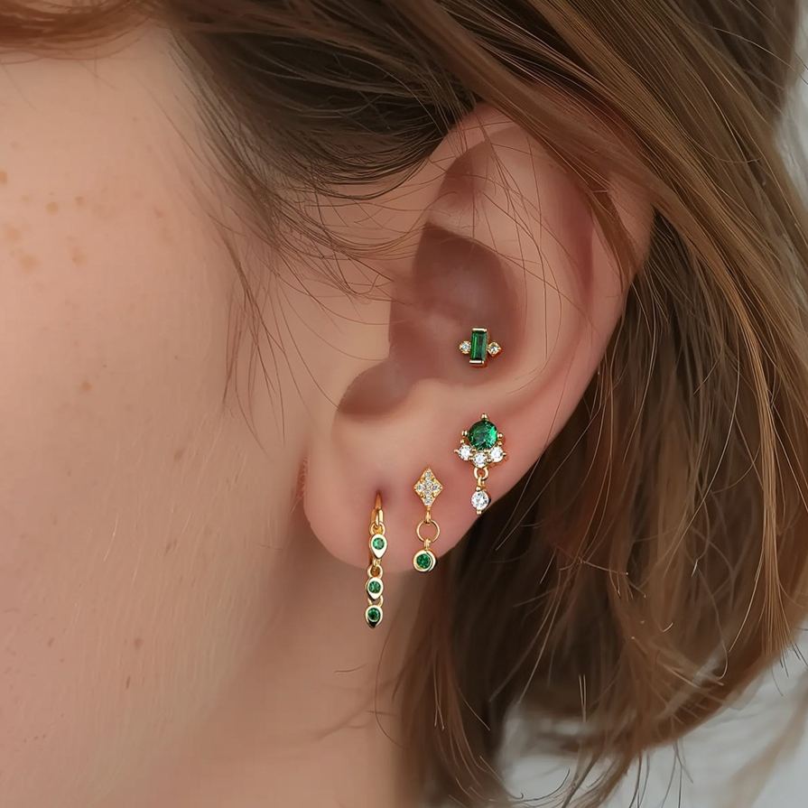 S925 Sterling Silver Zircon Stud Earrings(Single unit)