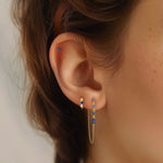 S925 Sterling Silver Blue Zircon Stud Earring Set(Single unit)