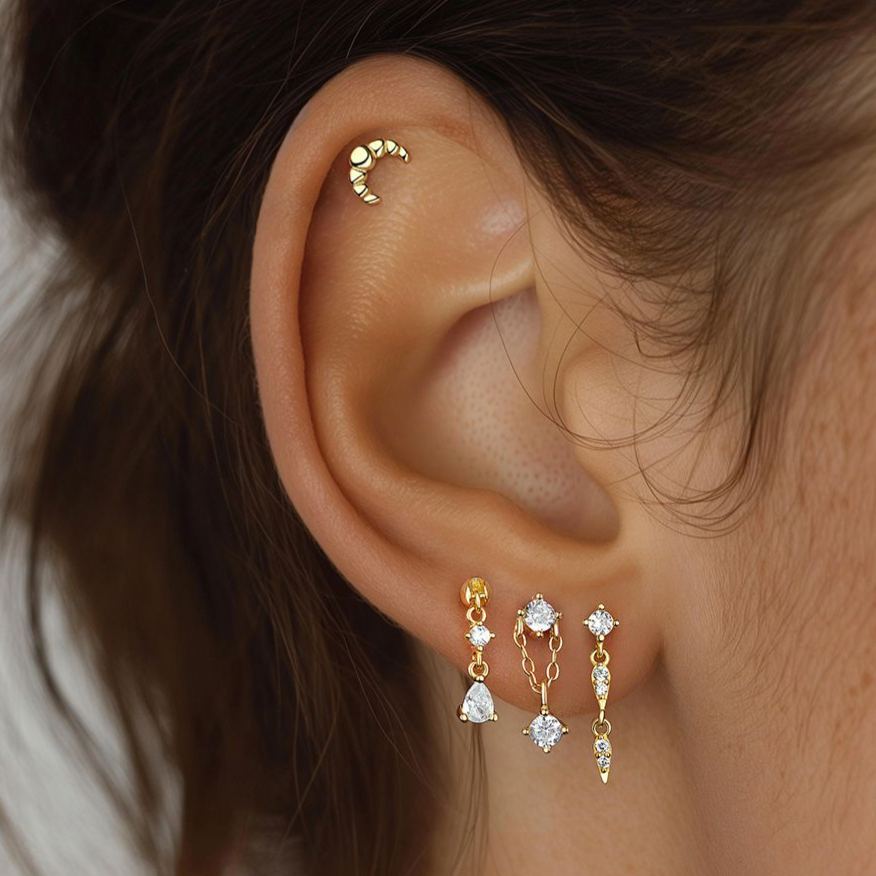 S925 Sterling Silver Flat-Back Zircon Stud Earrings(Single unit)