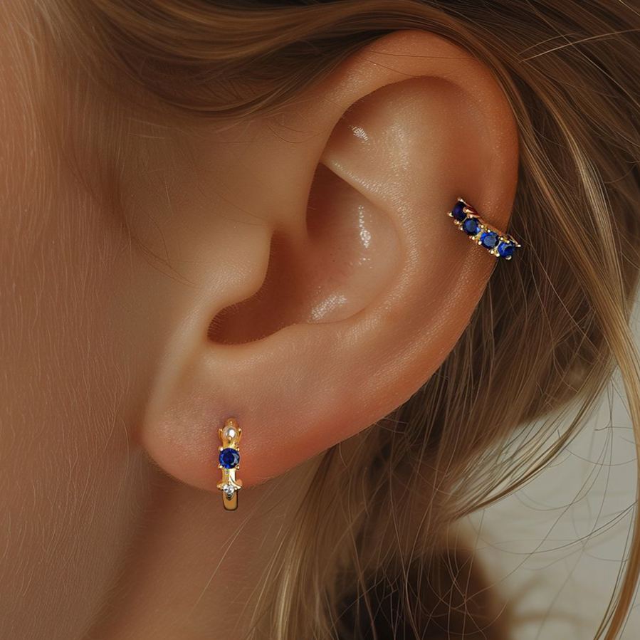 S925 Sterling Silver Colorful Zircon Huggie Earrings(Single unit)