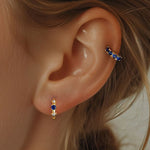 S925 Sterling Silver Colorful Zircon Huggie Earrings(Single unit)
