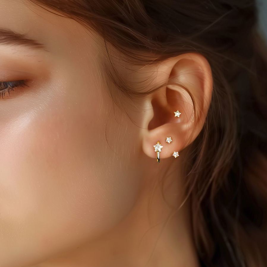 S925 Sterling Silver Zircon Stud Earrings(Single unit)