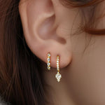 S925 Sterling Silver Zircon Huggie Earrings