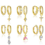 S925 Sterling Silver Zircon Huggie Earrings