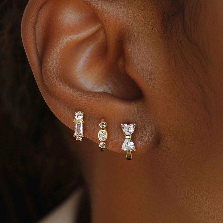 S925 Sterling Silver Earrings with High-Sparkle Zirconia(Single unit)