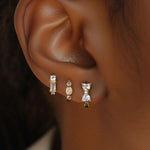 S925 Sterling Silver Earrings with High-Sparkle Zirconia(Single unit)