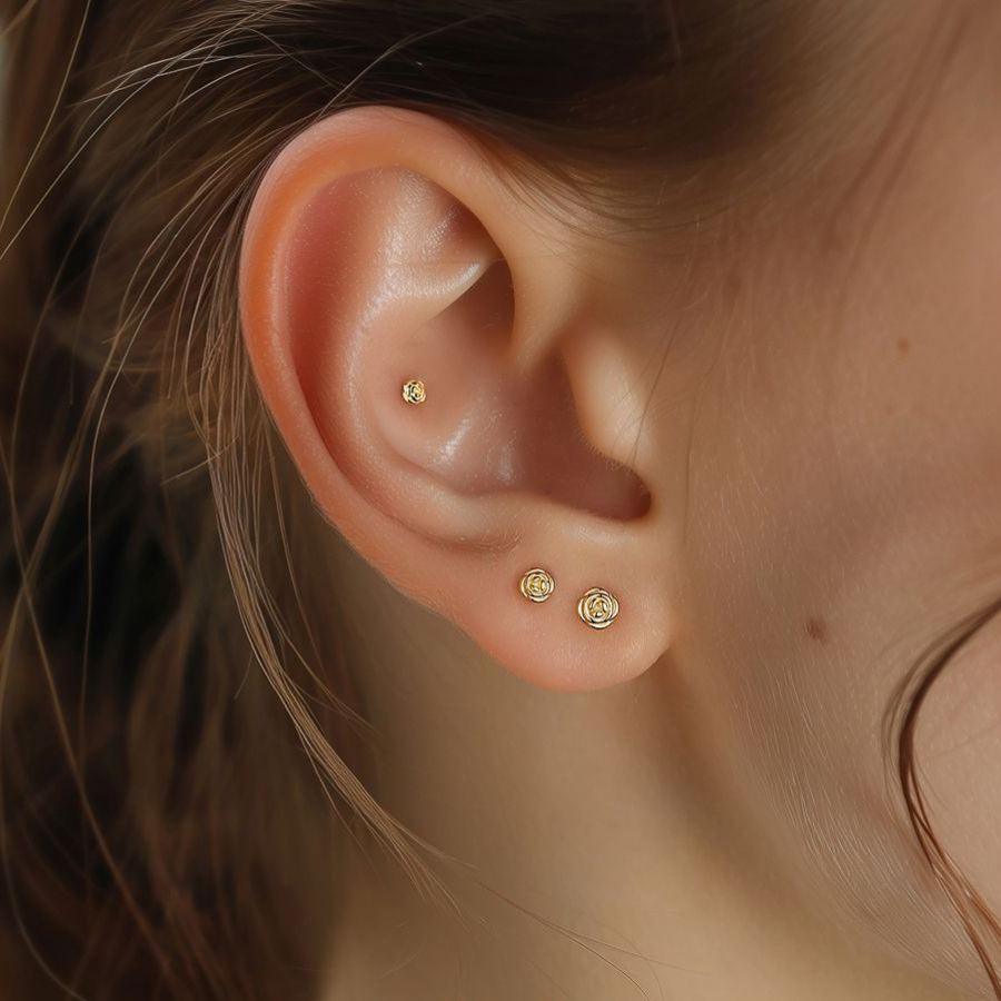 S925 Sterling Silver Stud Earrings(A Pair）
