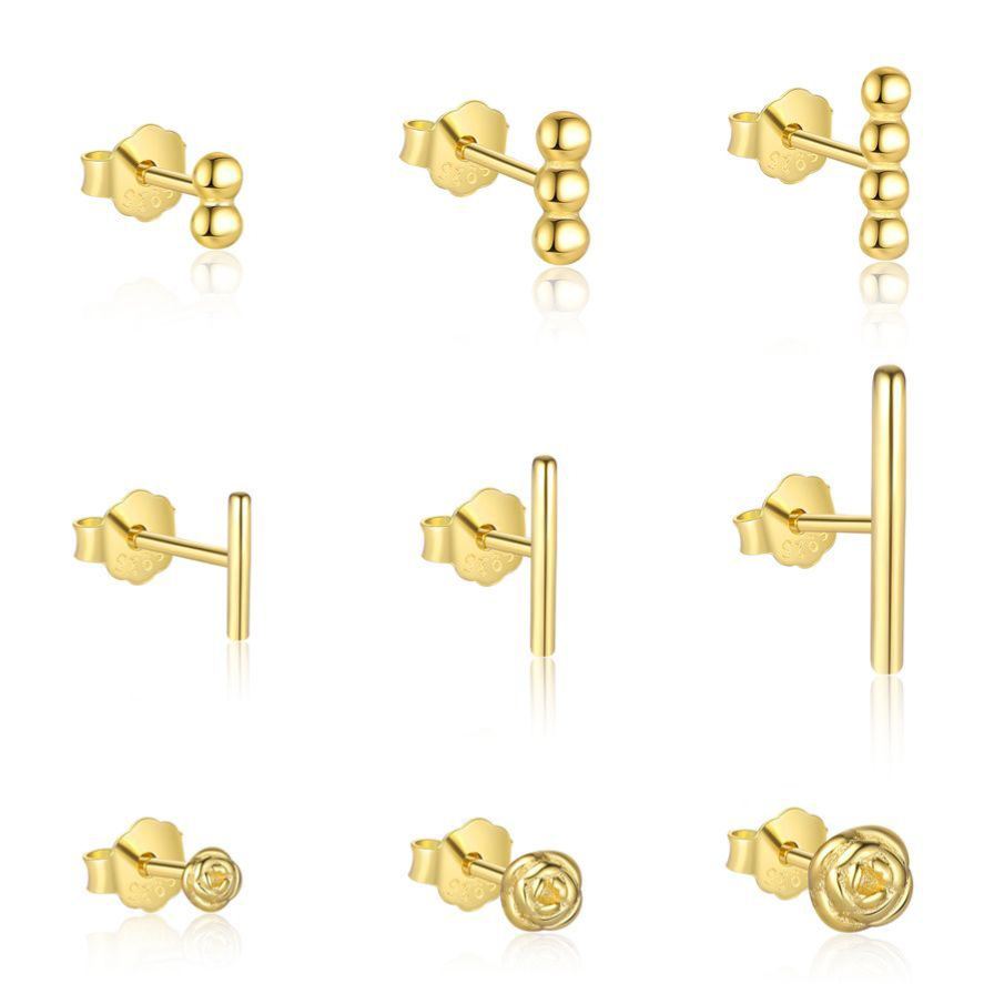 S925 Sterling Silver Stud Earrings(A Pair）