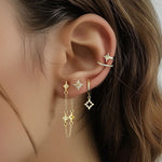 S925 sterling silver stud earrings with cubic zirconia(Single unit)