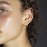 S925 Sterling Silver Geometric Zircon Stud Earrings(A pair)