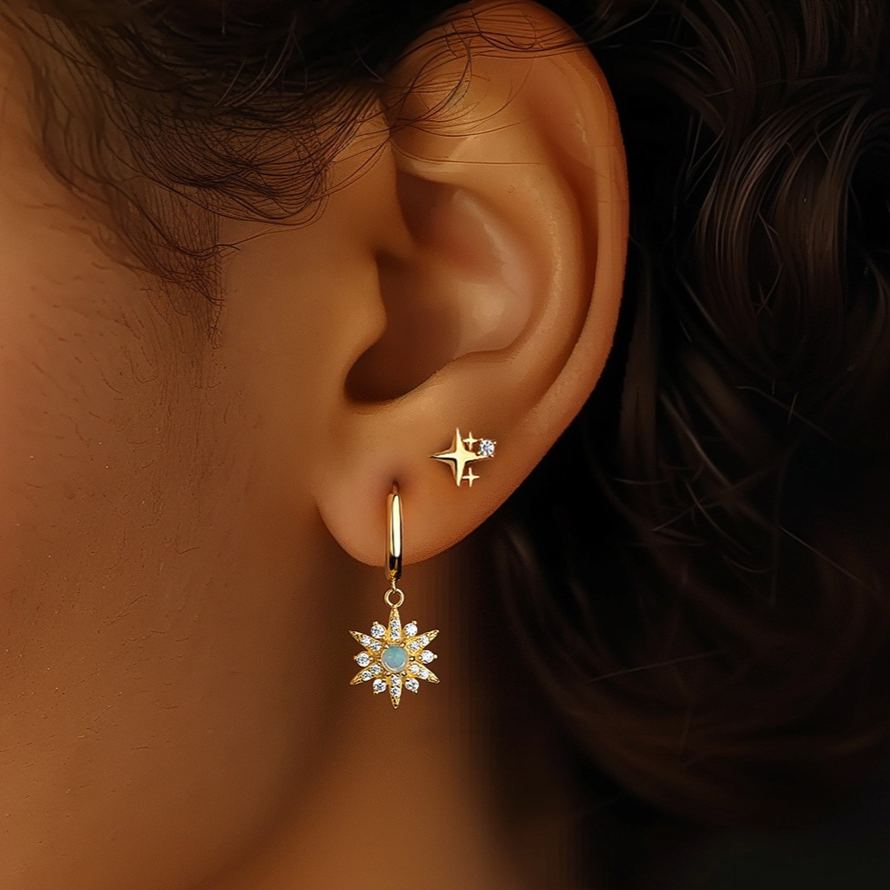 S925 Sterling Silver Micro-set Zircon Stud Earrings(A pair)