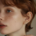 S925 Sterling Silver Square Zircon Earrings(Single unit)