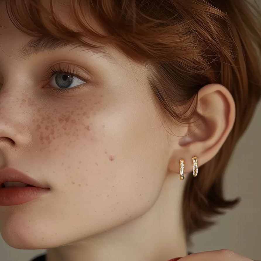S925 Sterling Silver Square Zircon Earrings(Single unit)