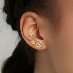 S925 sterling silver stud earrings with cubic zirconia(Single unit)