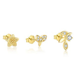 S925 sterling silver stud earrings with cubic zirconia(Single unit)