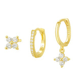 S925 Sterling Silver Earrings Set with Zirconia(Single unit)