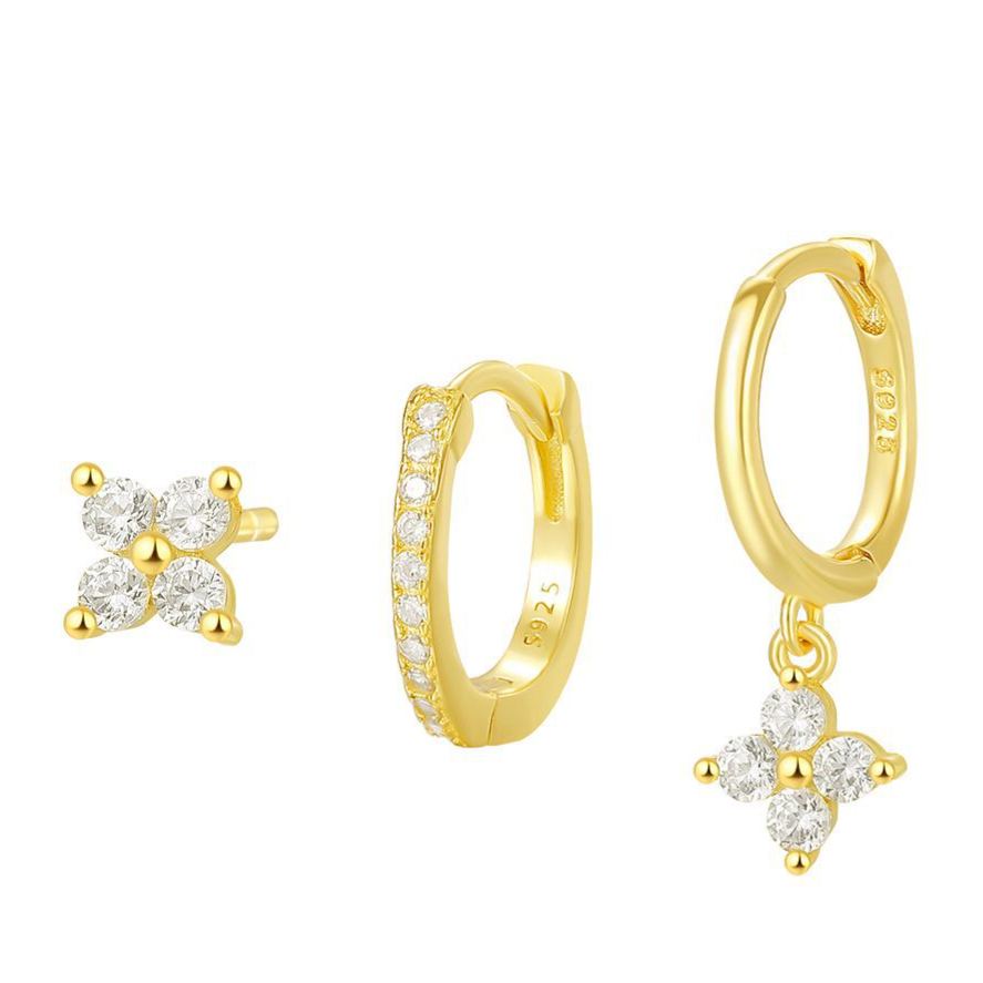 S925 Sterling Silver Earrings Set with Zirconia(Single unit)