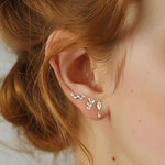 S925 Sterling Silver Teardrop-Shaped Stud Earrings with Zirconia(Single unit)