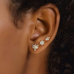 S925 Sterling Silver Teardrop-Shaped Stud Earrings with Zirconia(Single unit)