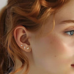 S925 Sterling Silver Geometric Stud Earrings with Sparkling Zirconia(Single unit)