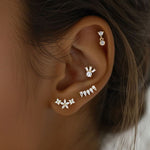 S925 Sterling Silver Zircon Stud Earrings(A pair)
