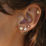 S925 Sterling Silver Heart-Shaped Stud Earrings with Zirconia(A pair)