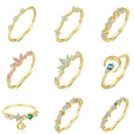 S925 Sterling Silver Ring with Colorful Cubic Zirconia
