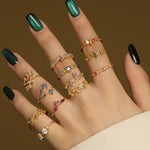 S925 Sterling Silver Ring with Colorful Zirconia