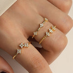 S925 Sterling Silver Flower Ring with Zirconia