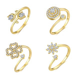 S925 Sterling Silver Petal Zircon Ring